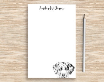 Catahoula Leopard Dog Notepad, Personalized Dog Notepad, Custom Dog Stationery, Teacher Coworker Veterinarian Graduation Gift, Dog Mom Gifts