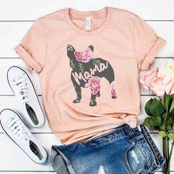 English Bulldog Flower T Shirt Floral Dog Silhouette Gift English Bulldog Flower T Shirt Floral Dog Silhouette Gift