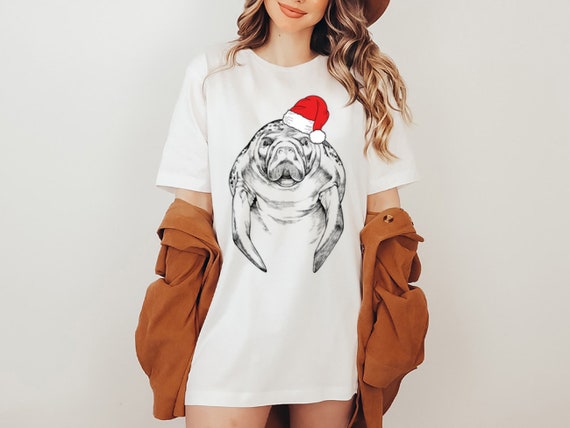 Manatee Christmas Sweatshirt Santa Manatee Ugly Christmas Sweater