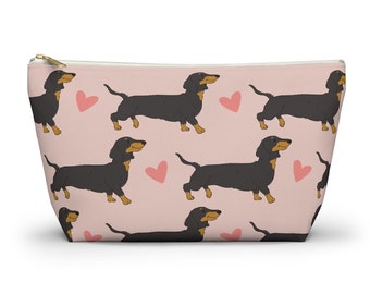 Bolsa Dachshund, Bolsa de golosinas para perros Doxie Weenie, Estuche para lápices con bolsa de maquillaje para mamá de perro Wiener, Regalo para enfermera técnica veterinaria de profesora, Bolsa cosmética para dama de honor