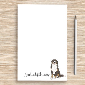 Bernese Mountain Dog Notepad, Personalized BMD Dog Notepad, Dog Stationery, Coworker Veterinarian Graduation Gift, Teacher, Berner Mom Gifts