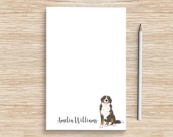 Bernese Mountain Dog Notepad, Personalized BMD Dog Notepad, Dog Stationery, Coworker Veterinarian Graduation Gift, Teacher, Berner Mom Gifts