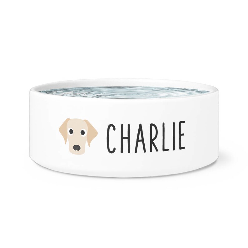 Dish Personalize Ceramic Pet Food Bowls Dog Lover Gift Custom Name Dog Bowl Personalized Yellow Labrador Retriever Dog Bowl