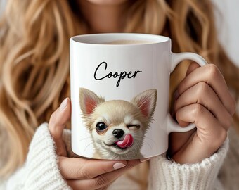 Chihuahua Mug, Custom Dog Name Coffee Mug, Cute Chihuahua Gift, Chihuahua Mom, Chihuahua Dad, Funny Chihuahua Owner Gifts