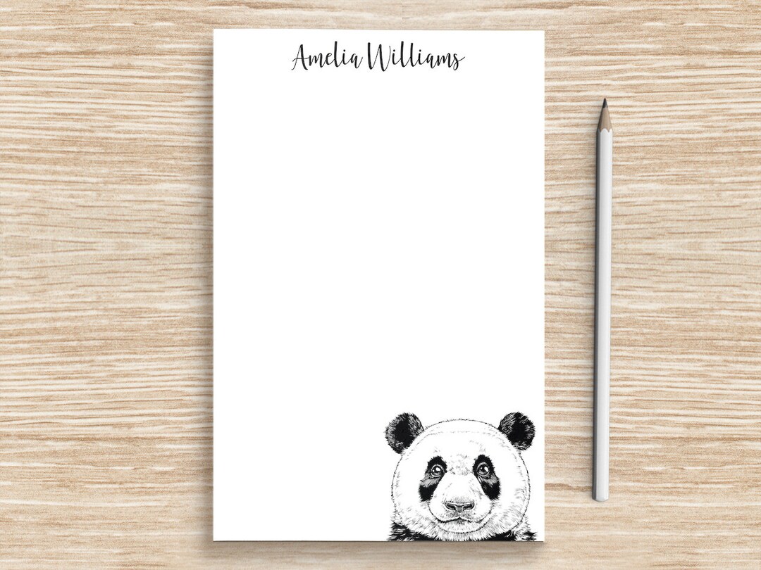 Panda Notepad, Personalized Panda Notepad, Custom Stationery, Teacher ...