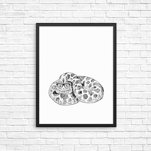 Hognose Snake Wall Art, Snake Portrait Print, Reptile Animal Lovers Sign, Pet Nursery Wall Decor, Poster, Boy Girl Kids Room Decor