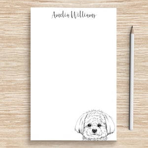 Maltese Notepad, Personalized Dog Notepad, Custom Dog Stationery, Teacher Coworker Veterinarian Graduation Gift, Maltese Mom Gifts