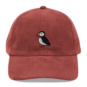 This embroidered Puffin hat is a perfect gift for Bird Watching lover and Sea Parrot lovers. Whether it's a Puffin Bird beanie, vintage distressed hat, denim hat, corduroy hat or dad hat, it's a cute and funny way to show off your love for Puffin Bird.