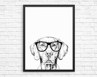 Vizsla Wall Art, Vizsla Print, Dog Home Decor, Dog Prints, Sign, Pet Dog Nursery Decor, Poster, Kids Room Decor for Boy Girl