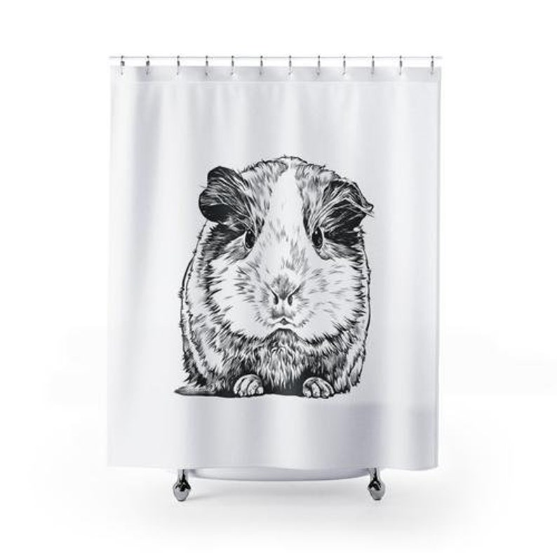 Guinea Pig Shower Curtain Pet Animal Shower Curtains Set Etsy