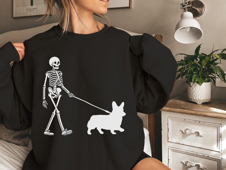 Custom Skeleton Walking a Dog tshirt with custom dog breed art. This personalized dog shirt is perfect for dog mom, dog dad, dog lovers on Halloween days. This is available for dog t-shirt, dog tank top, dog sweatshirt and dog hoodie.