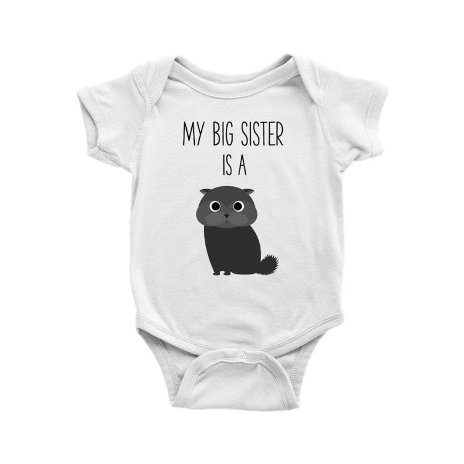 My Big Sister is a Black Cat Baby Bodysuit Cat Lover Baby Etsy