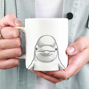 Beluga Whale Mug, Ocean Animal Coffee Mugs, Beluga Whale Coffee Mug 15 oz 11 oz, Beluga Lover Gifts Cup, Glass
