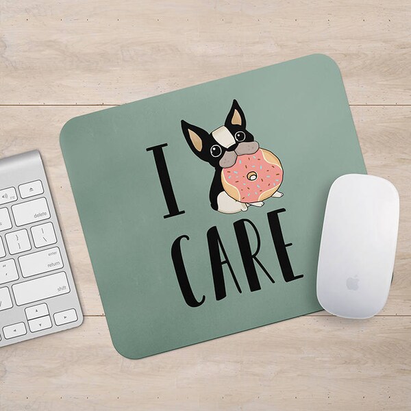 I donut care French Bulldog Mousepad, Frenchie Quote Dog Quote Mouse Pad, Dog Lover Gift Mousepads, Funny Laptop Accessories