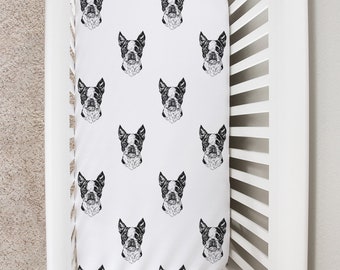 boston terrier sheet set