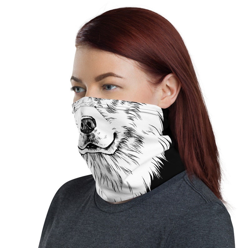 Samoyed Neck Gaiter Face Mask Dog Washable Neck Gaiters for | Etsy