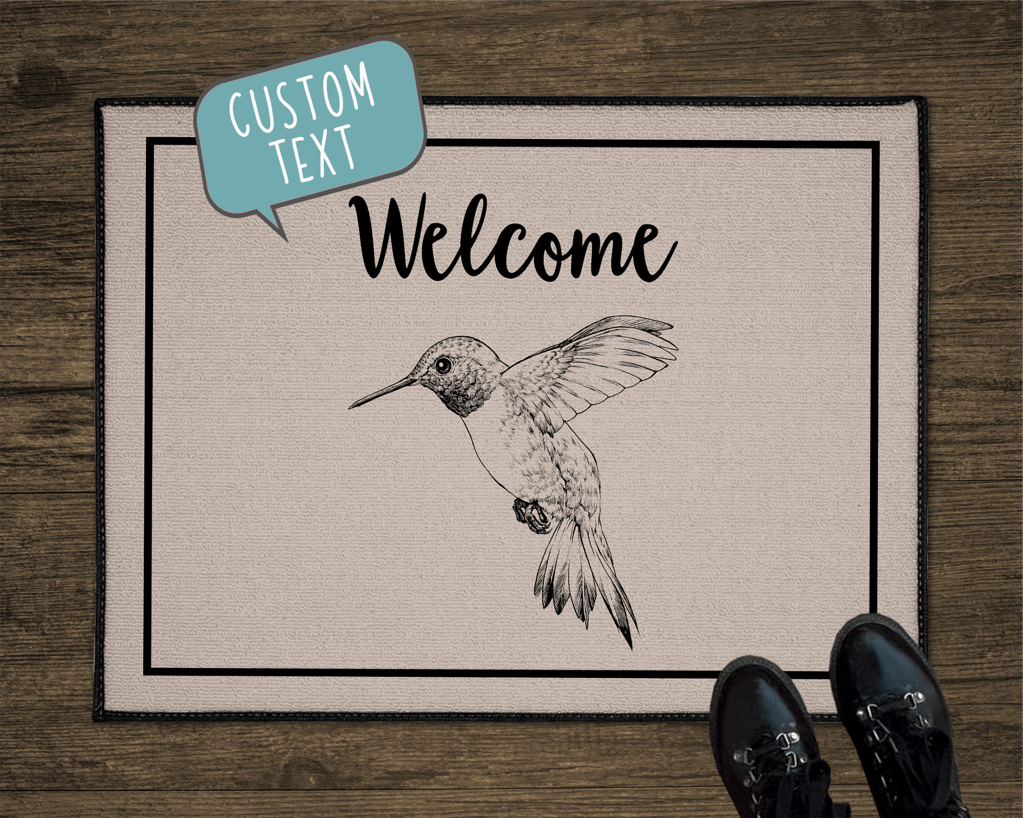 Hummingbird Welcome Mat Hummingbird Door Mat, Bird Custom Front Doormat, Bird Personalized ...