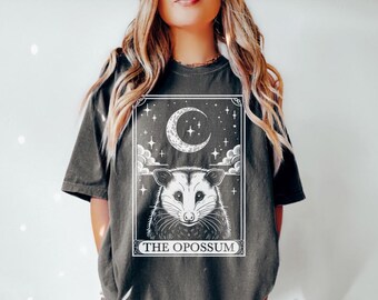 Opossum Shirt, Tarot Card Shirt, Possum Halloween Moon Shirt, Funny Opossum Gift, Possum Lover Gifts, Comfort Colors Shirt