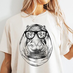 Hippo Shirt, Hippopotamus Sweatshirt, Cute Hippo Lover Gift, Funny Safari Animal Lover Gift, Wild Animal Tshirt