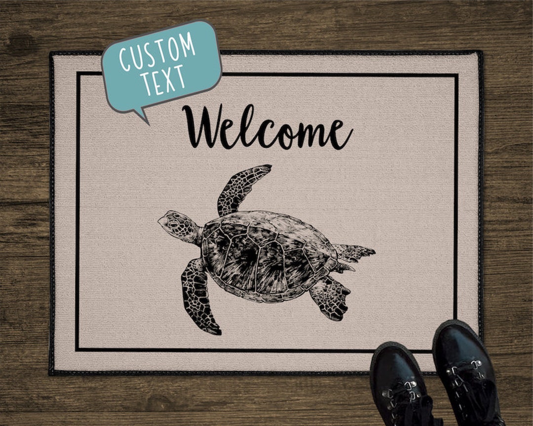Sea Turtle Door Mat Ocean Animal Custom Front Doormat Etsy