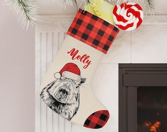 Custom Capybara Christmas Stocking, Personalized Family Animal Stockings, Capybara Christmas Gift, Decor, Baby Girl Boy Christmas Stocking