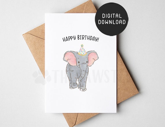 Handmade Wildlife Greetings Card - Elephant Handmade Wildlife Greetings Card - Elephant