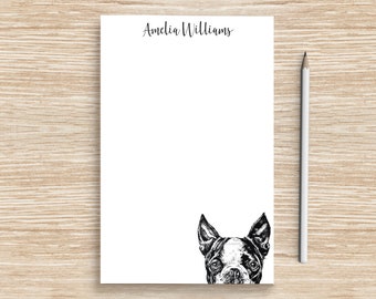 Boston Terrier Notepad, Personalized Dog Notepad, Custom Dog Stationery, Teacher Coworker Veterinarian Graduation Gift, Bostie Mom Gifts