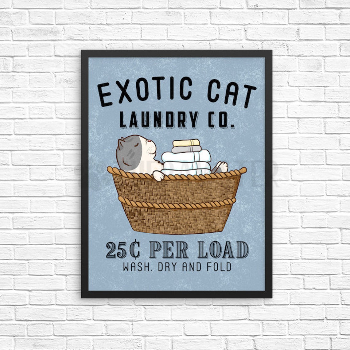 Exotic Cat Laundry Sign Cat Laundry Room Decor Wash Dry Fold Etsy