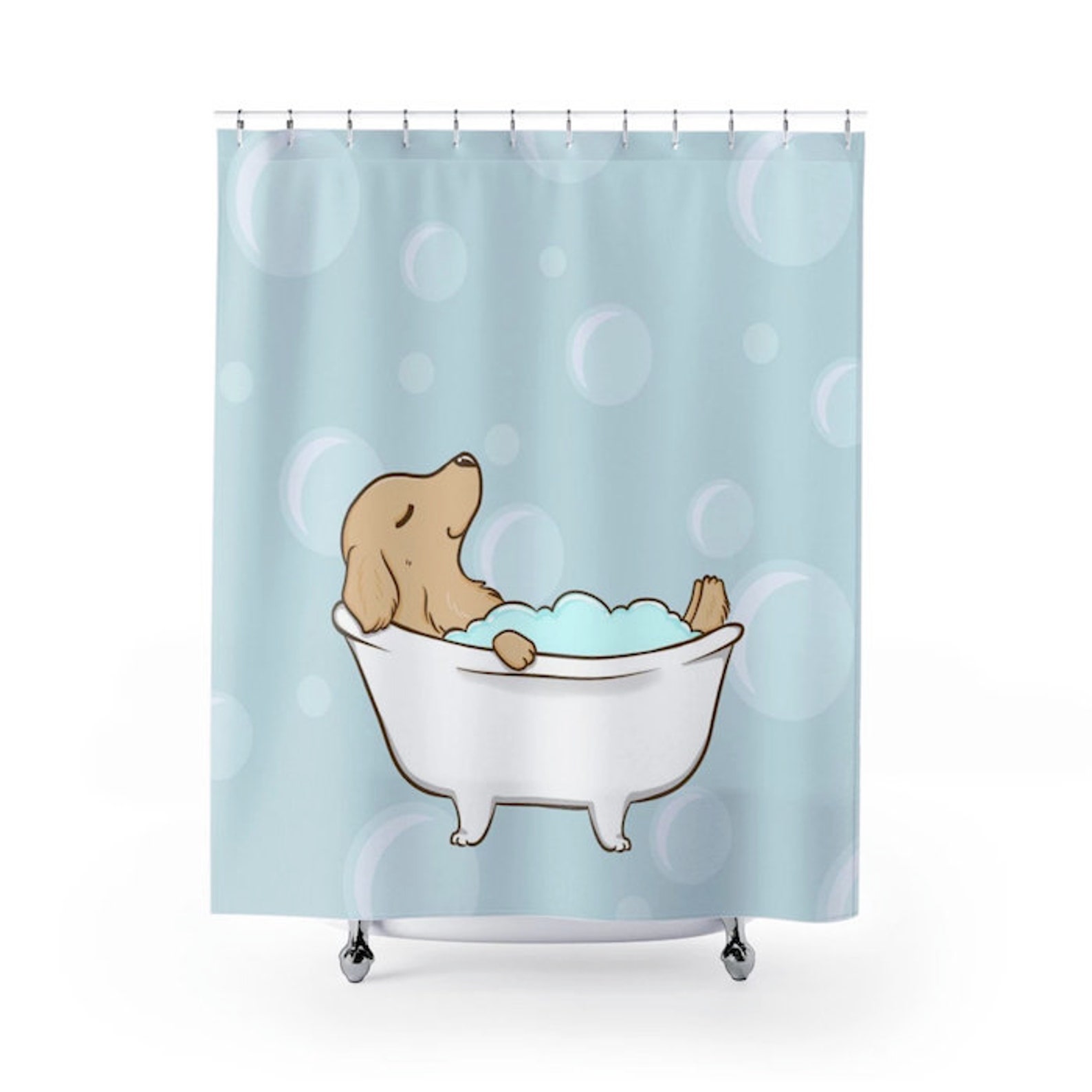 Golden Retriever Shower Curtain Dog Shower Curtains Bath Etsy