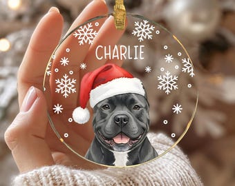 American Bully Ornament, Custom Dog Christmas Ornaments, Xmas Decor, Personalized Gifts