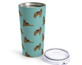 German Shepherd Travel Mug, GSD Dog Stainless Steel Coffee Tumbler, Insulated Travel Mug Cup, Personalized Tumbler, Custom Alsatian Mom Gift