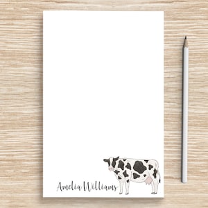 Cow Notepad, Personalized Farmhouse Notepad, Farm Animal Stationery, Farmer Veterinarian Graduation Gift Teacher, Cow Mom Gifts
