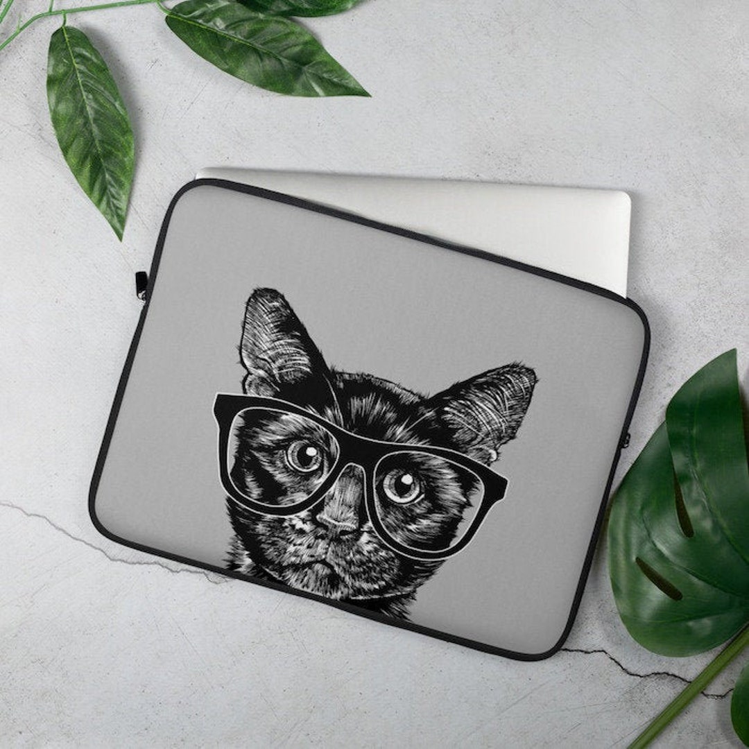 Black Cat Laptop Sleeve, Cat Lover Laptop Sleeve, MacBook Case, 13 Inch ...