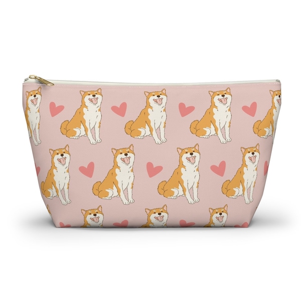 Shiba Inu Pouch, Dog Treat Bag, Shiba Dog Mom Makeup Bag Pencil Case, Teacher Vet Tech Nurse Gift, Accessory Pouches Bridesmaid Cosmetic Bag