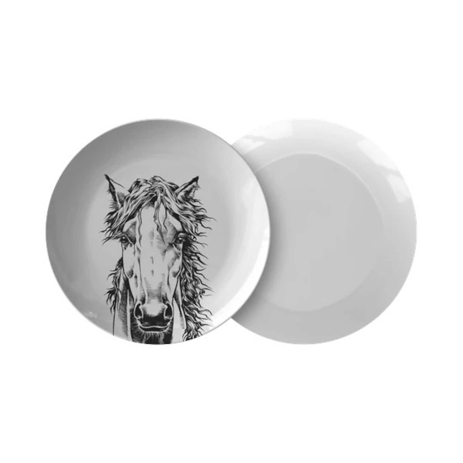 Horse Plate Horse Dinner Plates Farm Animal Dinner Plate Etsy