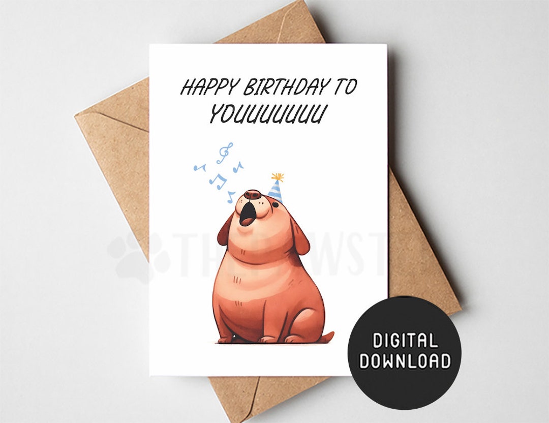 PRINTABLE Dog Birthday Card, Vizsla Happy Birthday Card From Dog, Funny