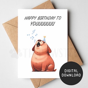 Carte d'anniversaire imprimable pour chien, carte de joyeux anniversaire Vizsla de chien, carte de voeux en téléchargement numérique drôle de chien maman papa, cadeau de maman Vizsla
