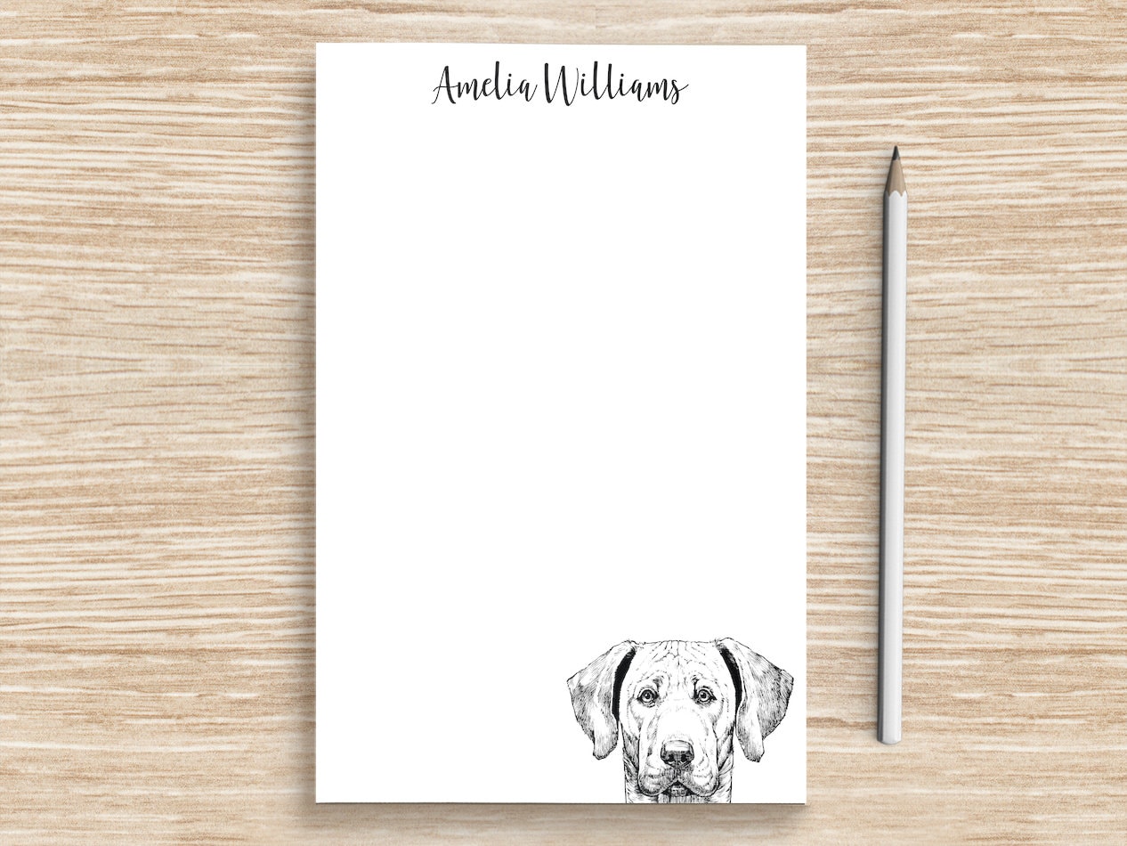 Rhodesian Ridgeback Notepad, Personalized Dog Notepad, Custom Dog Stationery, Teacher Graduation Gift, Rhodesian Ridgeback Mom Gifts