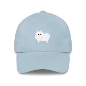 Pomeranian Hat, White Pom Beanie, Dog Cap, Dog Embroidered Baseball Hat, Bulldog Mom Dad Hat, Summer Dog Lover Cap, Fathers Day Gift