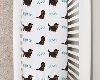 dachshund crib sheet