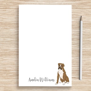 Boxer Dog Notepad, Personalized Dog Notepad, Custom Dog Stationery, Coworker Veterinarian Graduation Gift, Teacher, Boxer Mom Gifts