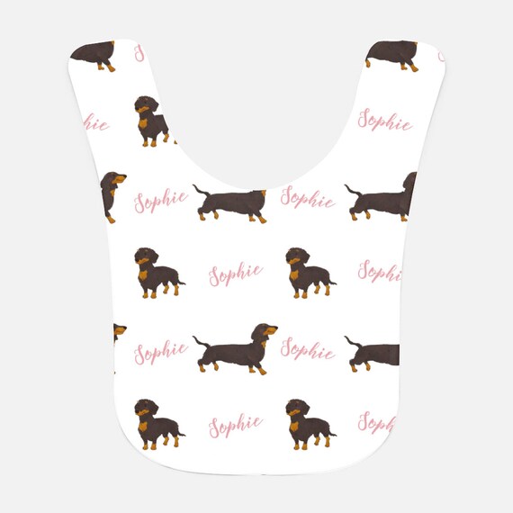 Personalized Baby Blanket Custom Swaddle Blanket Set Dachshund