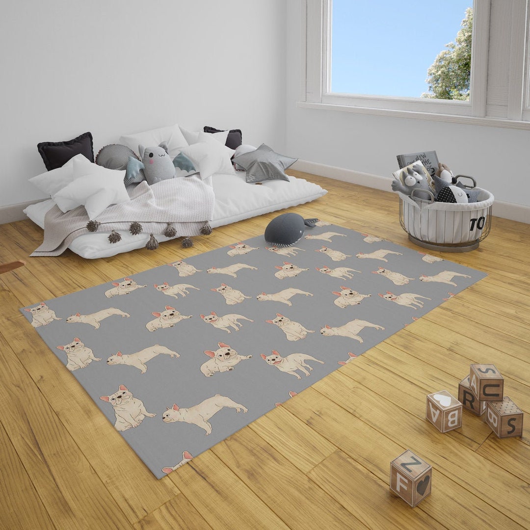 French Bulldog Area Rug Frenchie Dog Nursery Room Rug Custom - Etsy