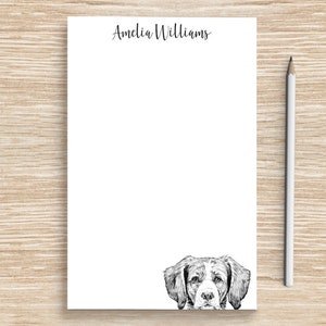 Brittany Spaniel Notepad, Personalized Dog Notepad, Custom Dog Stationery, Teacher Veterinarian Graduation Gift, Brittany Dog Mom Gifts