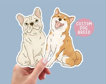 Custom Dog Sticker, Personalized Dog Breed Stickers, Custom Dog Face Stickers, Vinyl Pet Water Bottle Sticker, Custom Dog Laptop Stickers