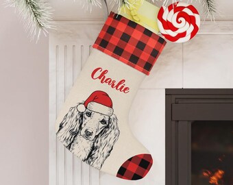 Custom Saluki Stocking, Saluki Greyhound Christmas Stocking, Personalized Holiday Dog Stockings, Saluki Christmas Gift, Dog Christmas Decor