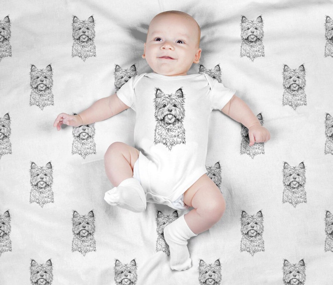 Cairn Terrier Baby Blanket Dog Swaddle Blanket Set Newborn Etsy España