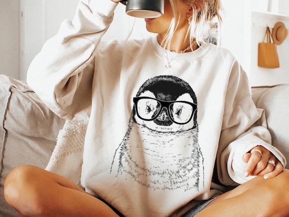 Penguin Shirt, Penguin Sweatshirt, Cute Penguin Lover Gift, Funny Animal Lover Gift, Penguin Animal Tshirt