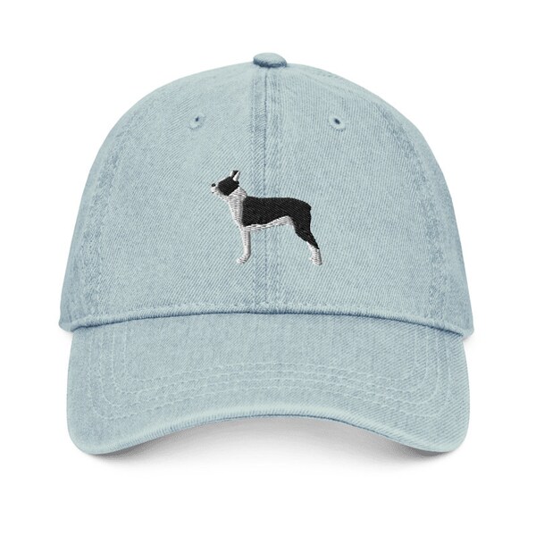 Boston Terrier Embroidered Dad Hat - Navy Brushed Cotton Low Profile Baseball Cap, Adjustable, One Size - View #13