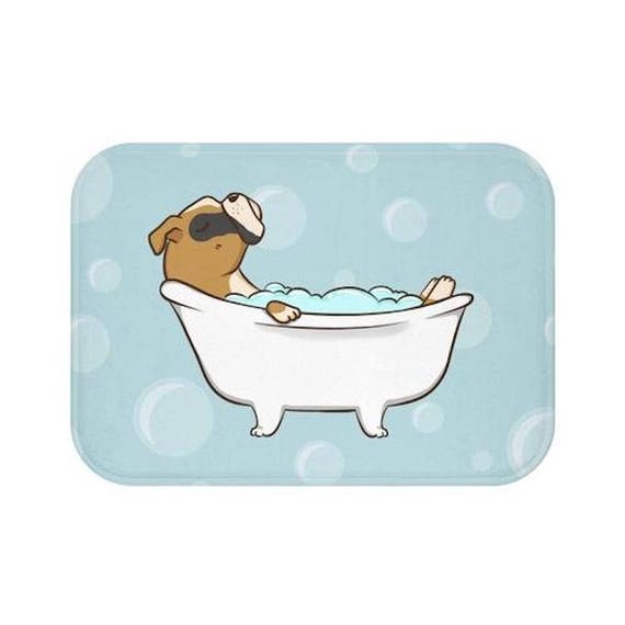 Boxer Dog Bath Mat Dog Door Mat Floor Mats Bathroom Decor Etsy